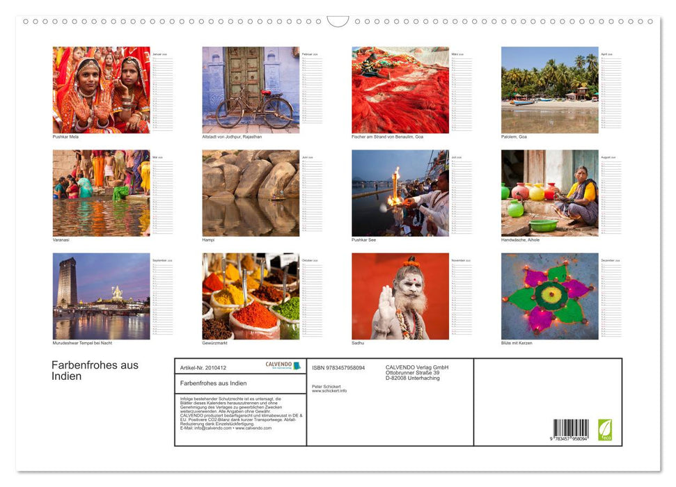 Farbenfrohes aus Indien (CALVENDO Wandkalender 2026)
