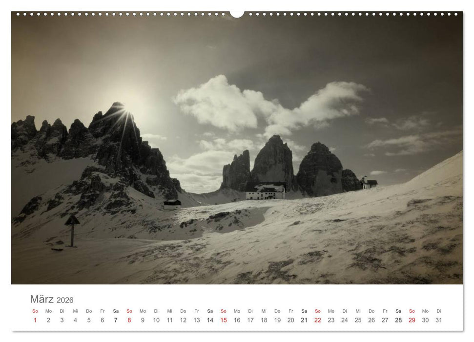 Drei Zinnen - Südtirols Wahrzeichen (CALVENDO Premium Wandkalender 2026)