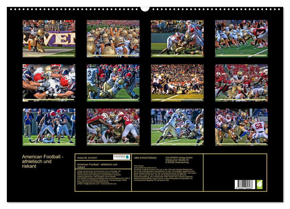 American Football - athletisch und riskant (CALVENDO Wandkalender 2026)