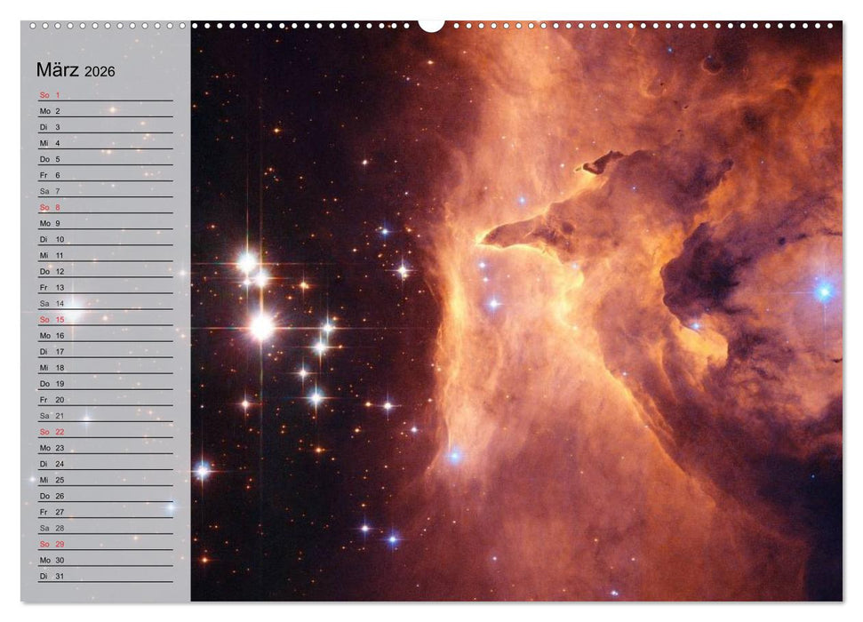 Der Weltraum. Spektakuläre Gasnebel und Galaxien (CALVENDO Premium Wandkalender 2026)