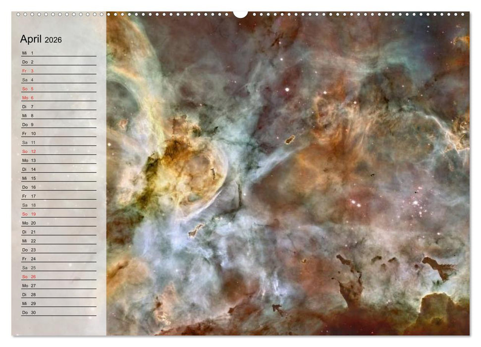 Der Weltraum. Spektakuläre Gasnebel und Galaxien (CALVENDO Premium Wandkalender 2026)