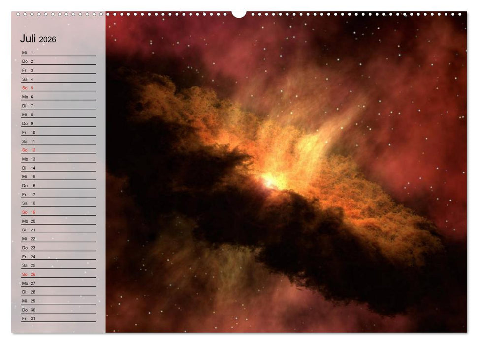 Der Weltraum. Spektakuläre Gasnebel und Galaxien (CALVENDO Premium Wandkalender 2026)
