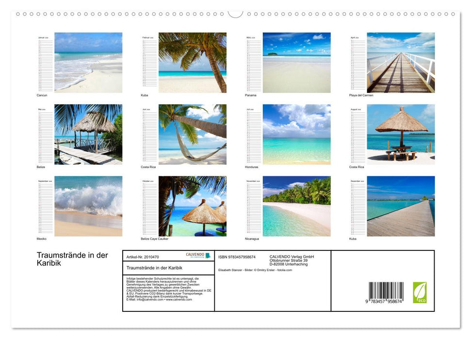 Traumstrände in der Karibik (CALVENDO Premium Wandkalender 2026)
