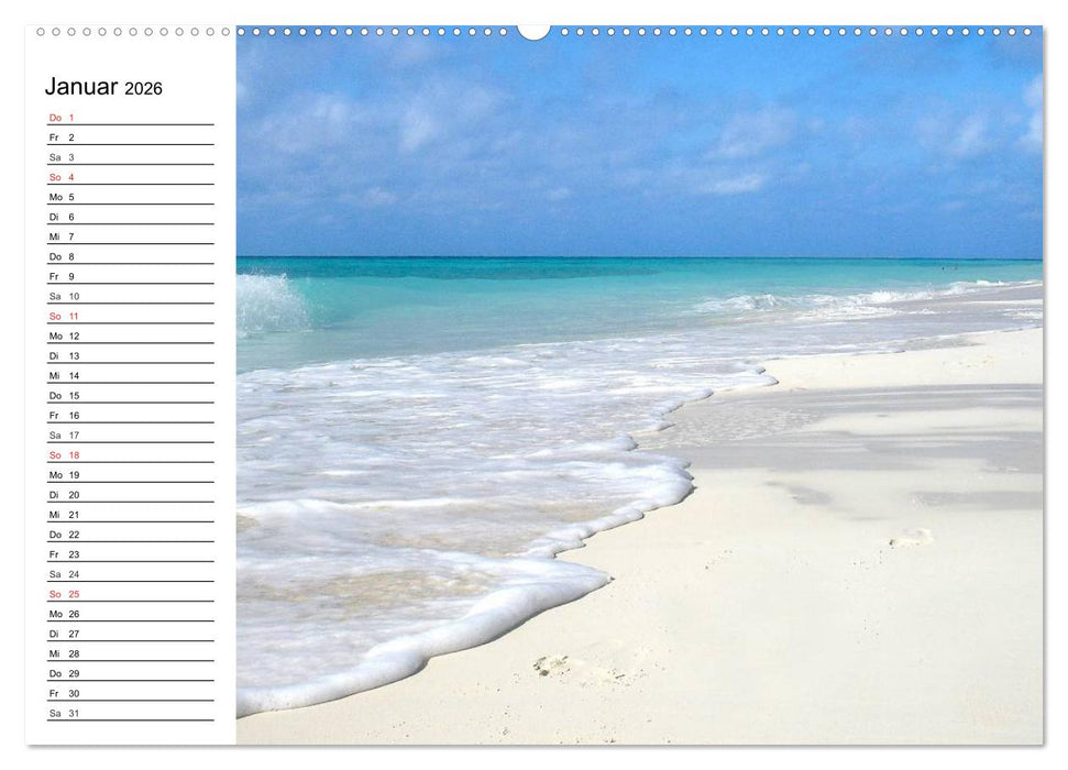 Traumstrände in der Karibik (CALVENDO Premium Wandkalender 2026)