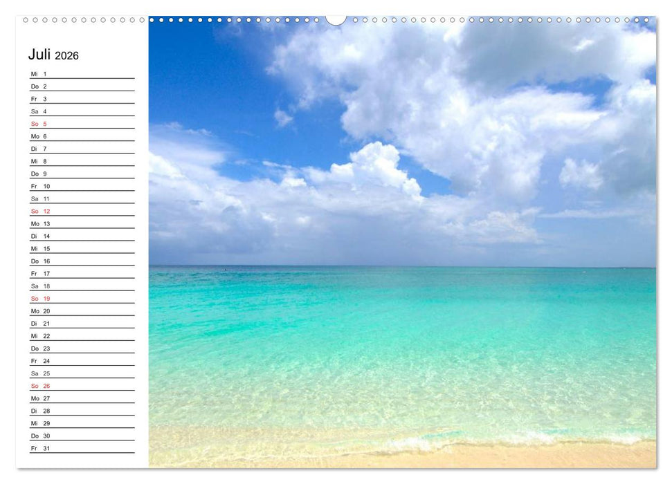 Traumstrände in der Karibik (CALVENDO Premium Wandkalender 2026)