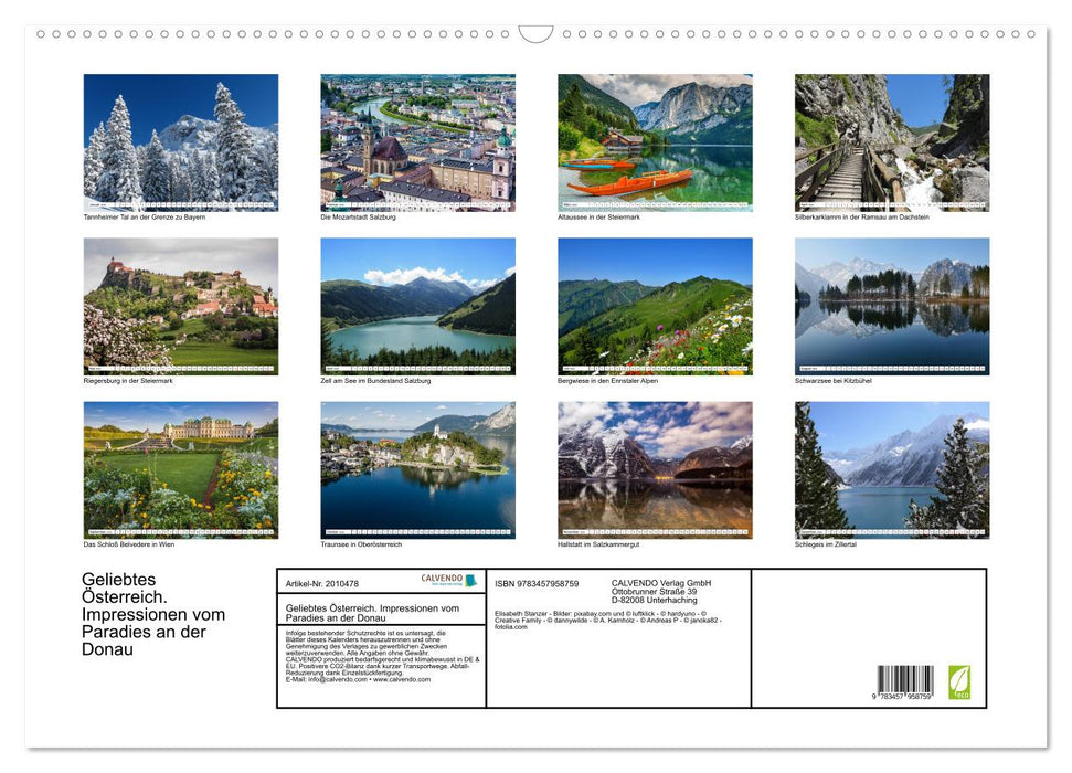 Geliebtes Österreich. Impressionen vom Paradies an der Donau (CALVENDO Wandkalender 2026)
