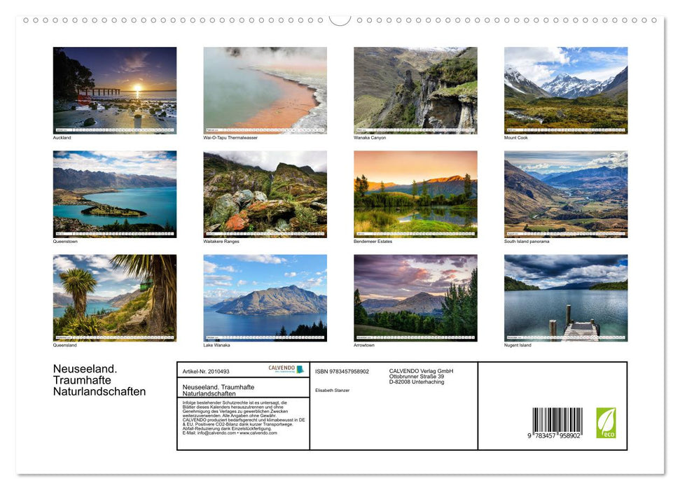 Neuseeland. Traumhafte Naturlandschaften (CALVENDO Premium Wandkalender 2026)