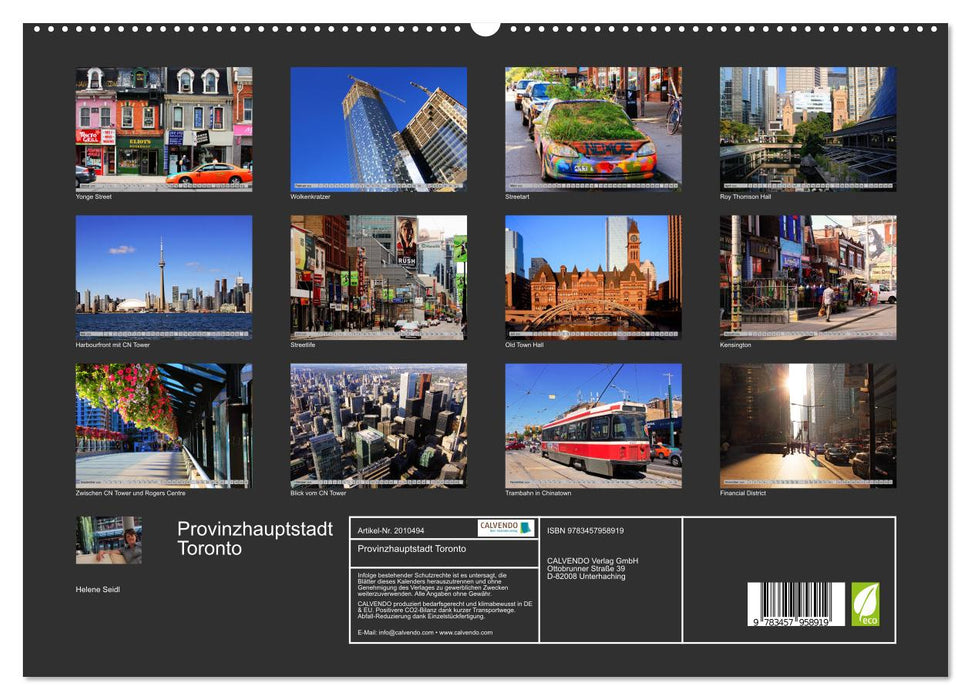 Provinzhauptstadt Toronto (CALVENDO Premium Wandkalender 2026)