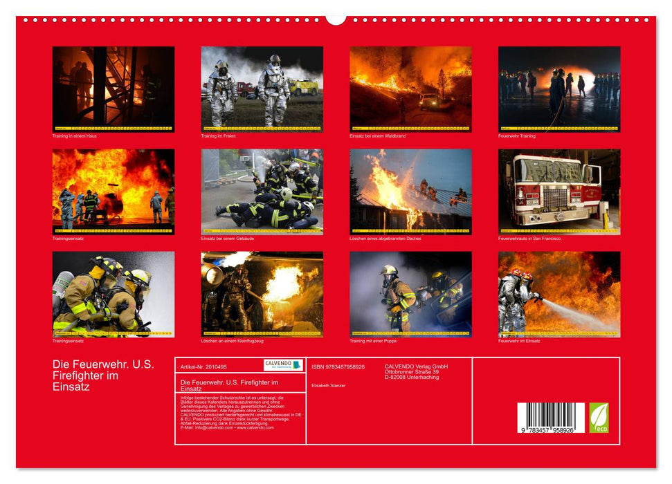 Die Feuerwehr. U.S. Firefighter im Einsatz (CALVENDO Premium Wandkalender 2026)