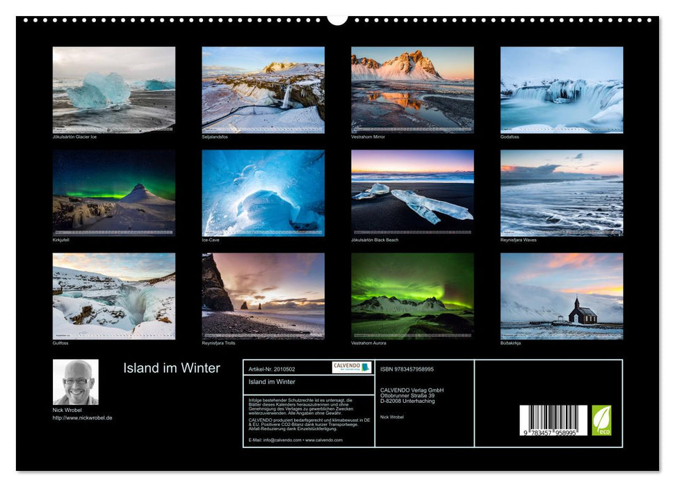 Island im Winter (CALVENDO Premium Wandkalender 2026)
