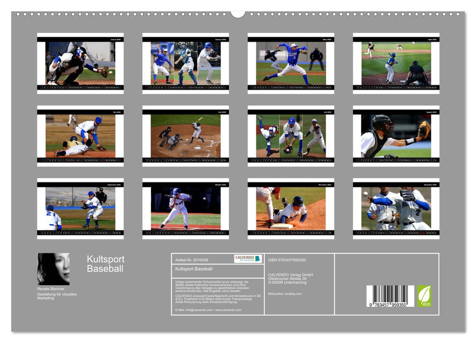 Kultsport Baseball (CALVENDO Premium Wandkalender 2026)