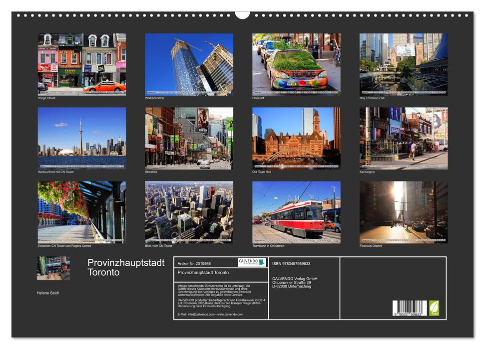 Provinzhauptstadt Toronto (CALVENDO Wandkalender 2026)