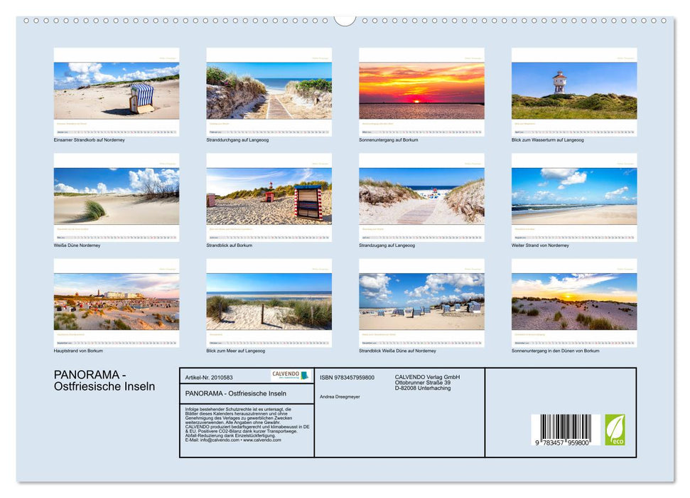 PANORAMA - Ostfriesische Inseln (CALVENDO Premium Wandkalender 2026)