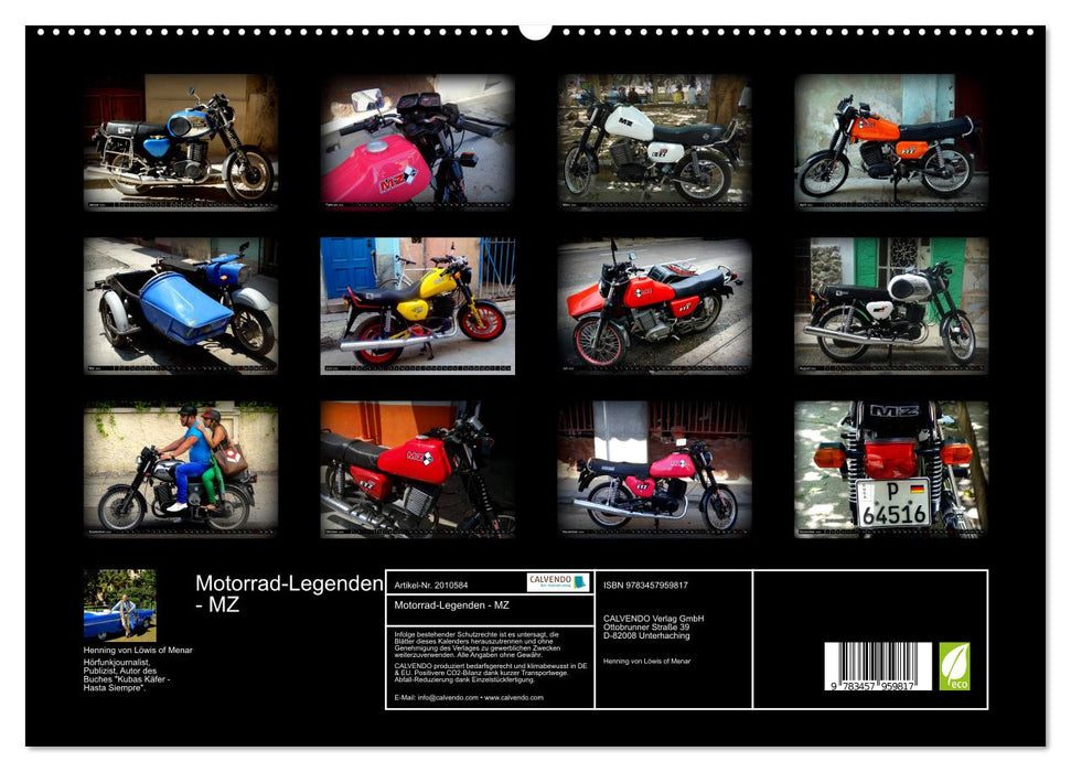 Motorrad-Legenden - MZ (CALVENDO Premium Wandkalender 2026)