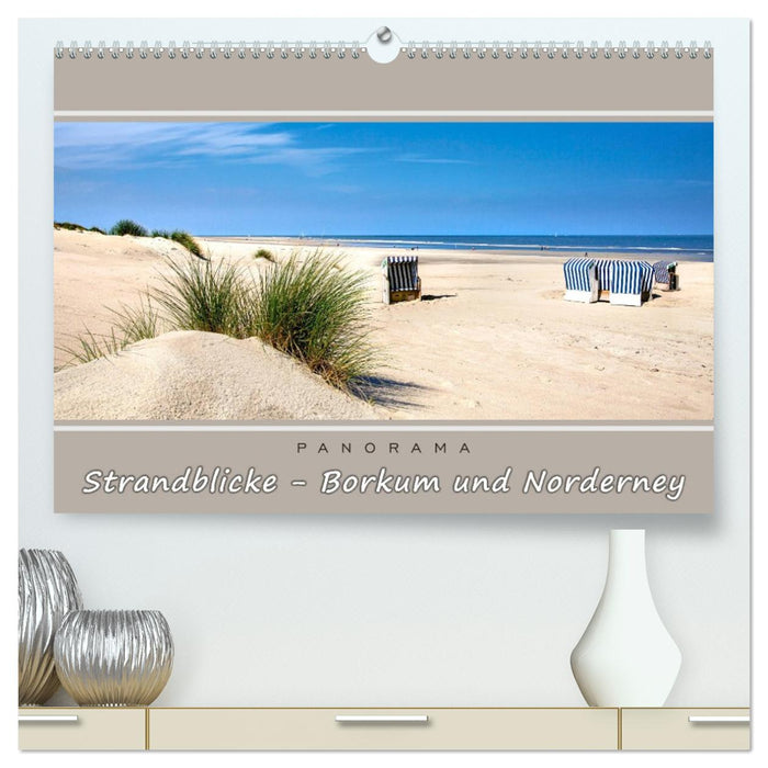 Strandblicke Borkum und Norderney (CALVENDO Premium Wandkalender 2026)