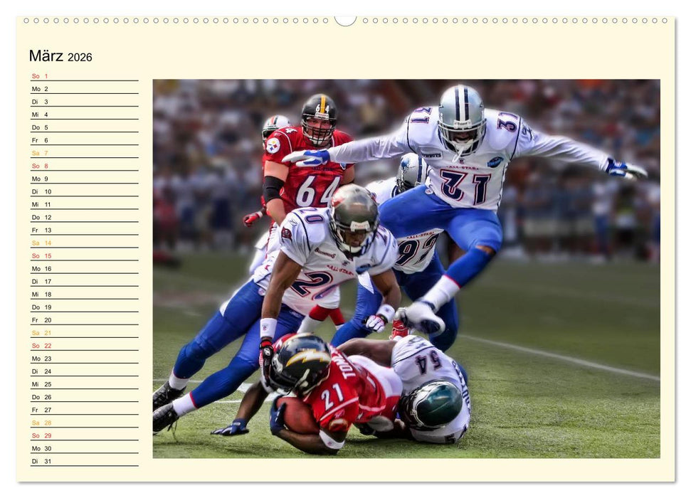 American Football - Taktik und Athletik (CALVENDO Premium Wandkalender 2026)