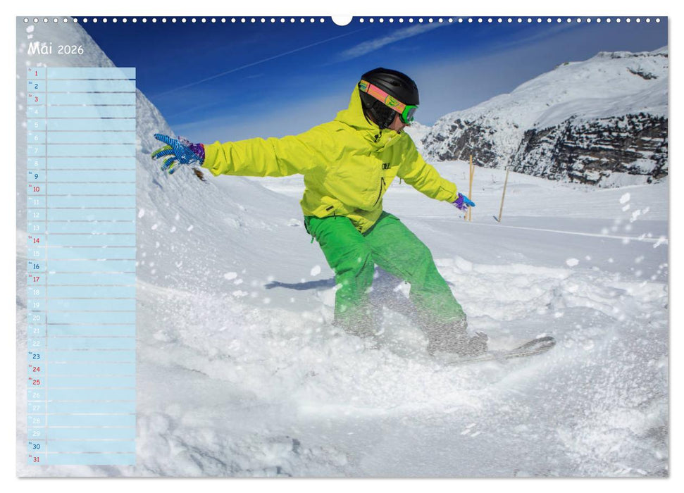 Ski und Snowboard - Leidenschaft im Schnee (CALVENDO Wandkalender 2026)