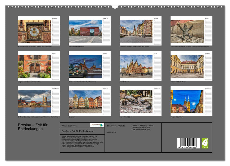 Breslau – Zeit für Entdeckungen (CALVENDO Premium Wandkalender 2026)