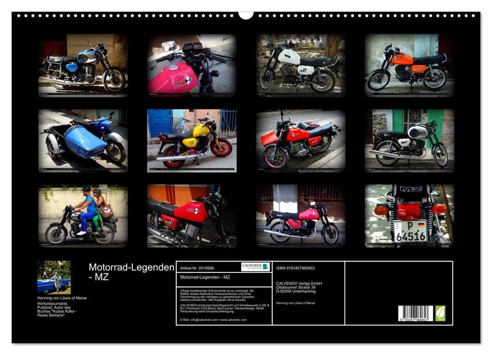 Motorrad-Legenden - MZ (CALVENDO Wandkalender 2026)