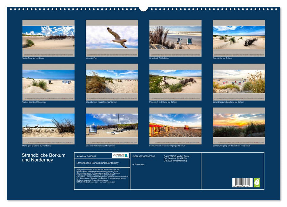 Strandblicke Borkum und Norderney (CALVENDO Wandkalender 2026)