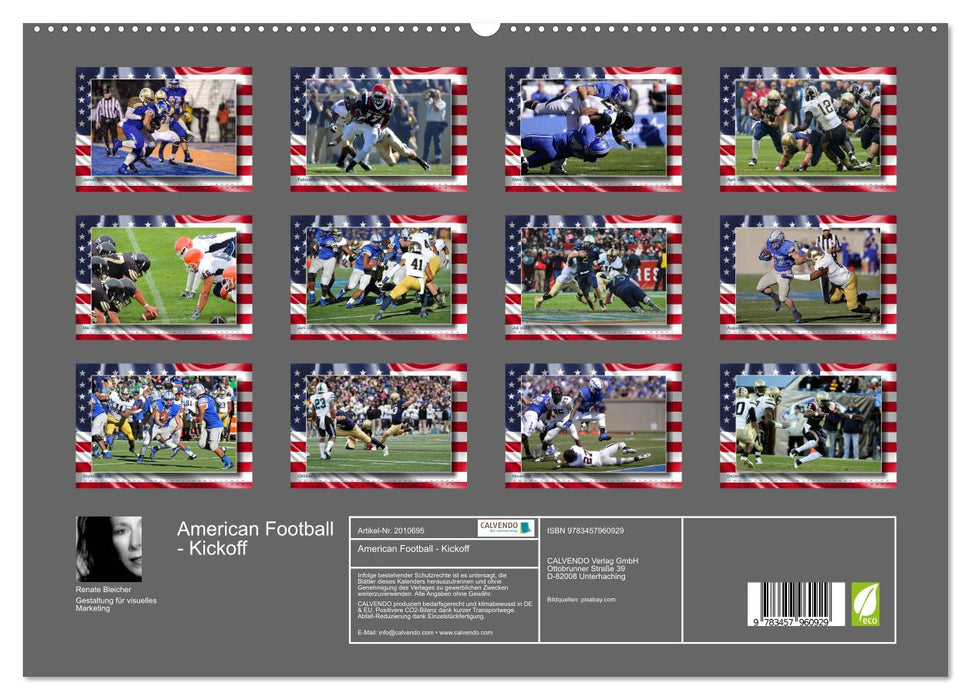 American Football - Kickoff (CALVENDO Premium Wandkalender 2026)