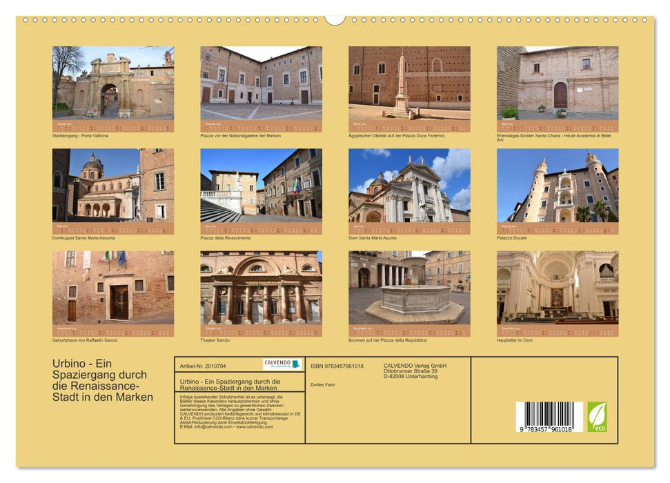 Urbino - Ein Spaziergang durch die Renaissance-Stadt in den Marken (CALVENDO Premium Wandkalender 2026)