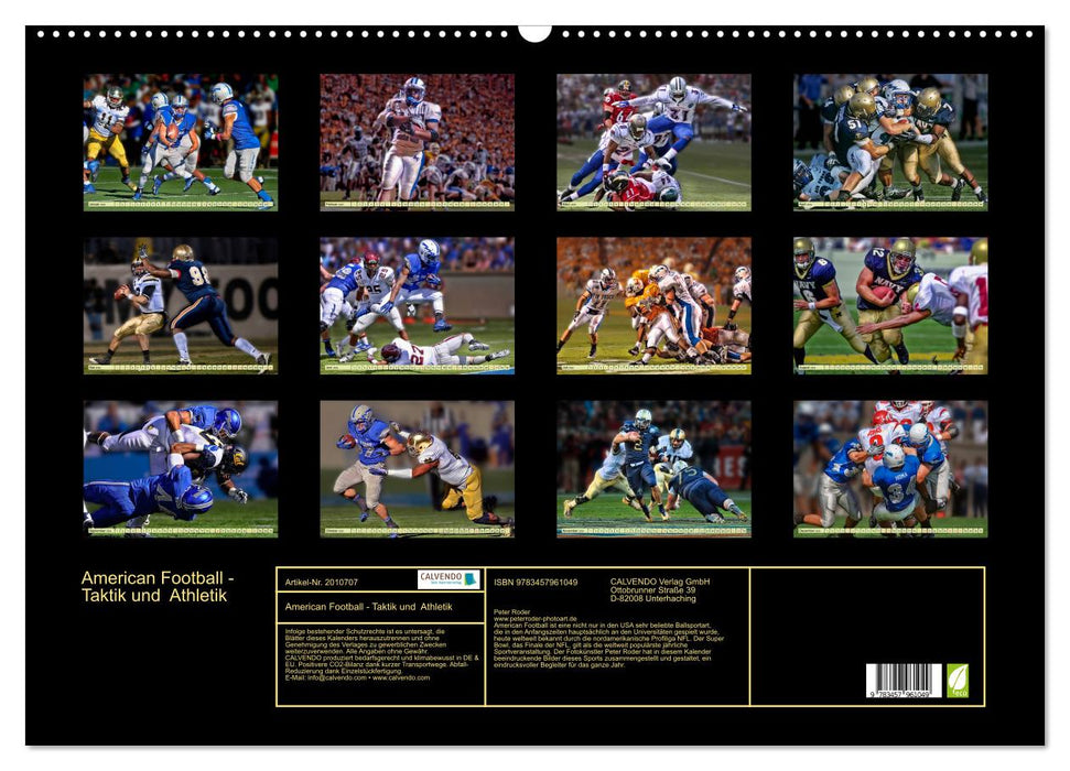 American Football - Taktik und Athletik (CALVENDO Wandkalender 2026)