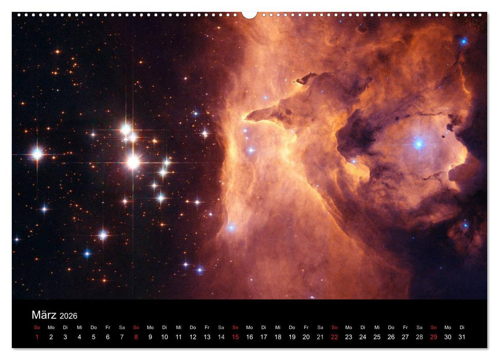 Der Weltraum. Spektakuläre Gasnebel und Galaxien (CALVENDO Wandkalender 2026)