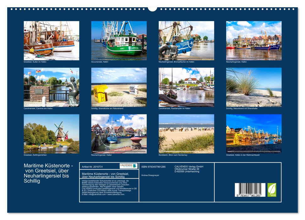 Maritime Küstenorte - von Greetsiel, über Neuharlingersiel bis Schillig (CALVENDO Premium Wandkalender 2026)