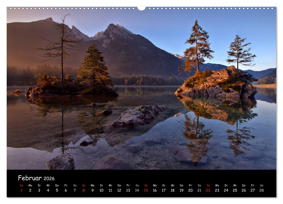 DIE ALPEN - Schroffe Gipfel und stille Seen (CALVENDO Premium Wandkalender 2026)