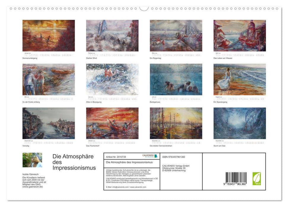 Die Atmosphäre des Impressionismus (CALVENDO Premium Wandkalender 2026)