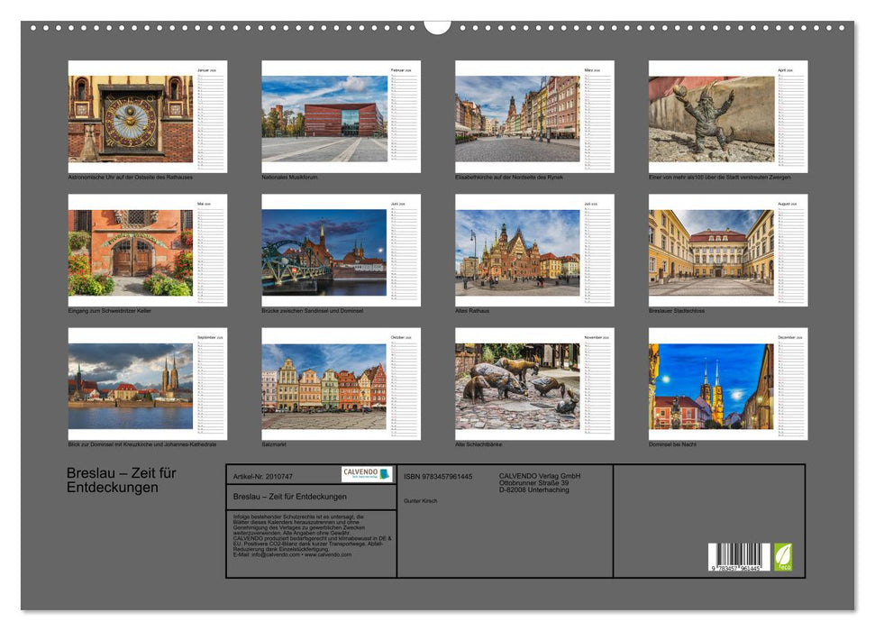 Breslau – Zeit für Entdeckungen (CALVENDO Wandkalender 2026)