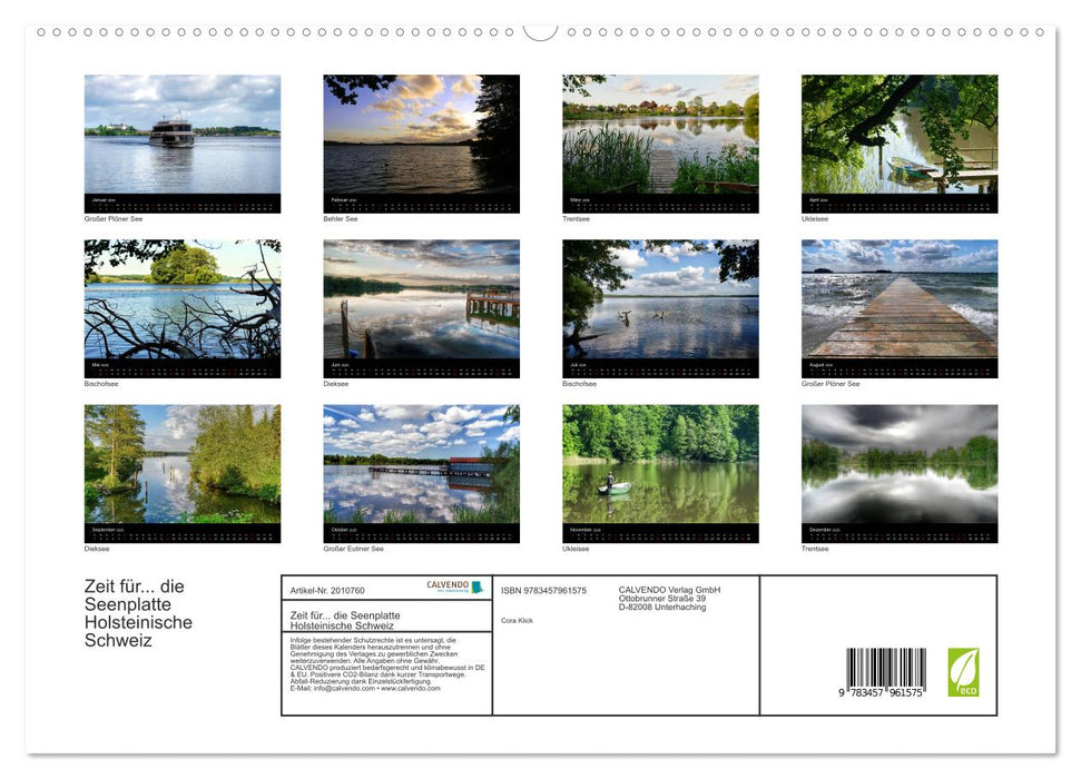 Zeit für... die Seenplatte Holsteinische Schweiz (CALVENDO Premium Wandkalender 2026)