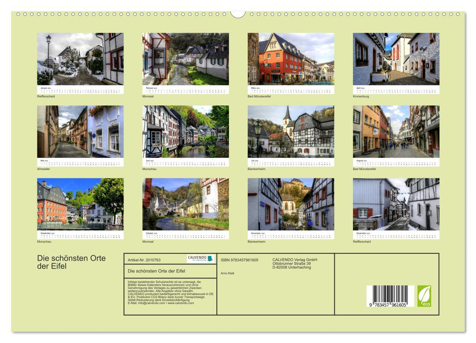 Die schönsten Orte der Eifel (CALVENDO Premium Wandkalender 2026)
