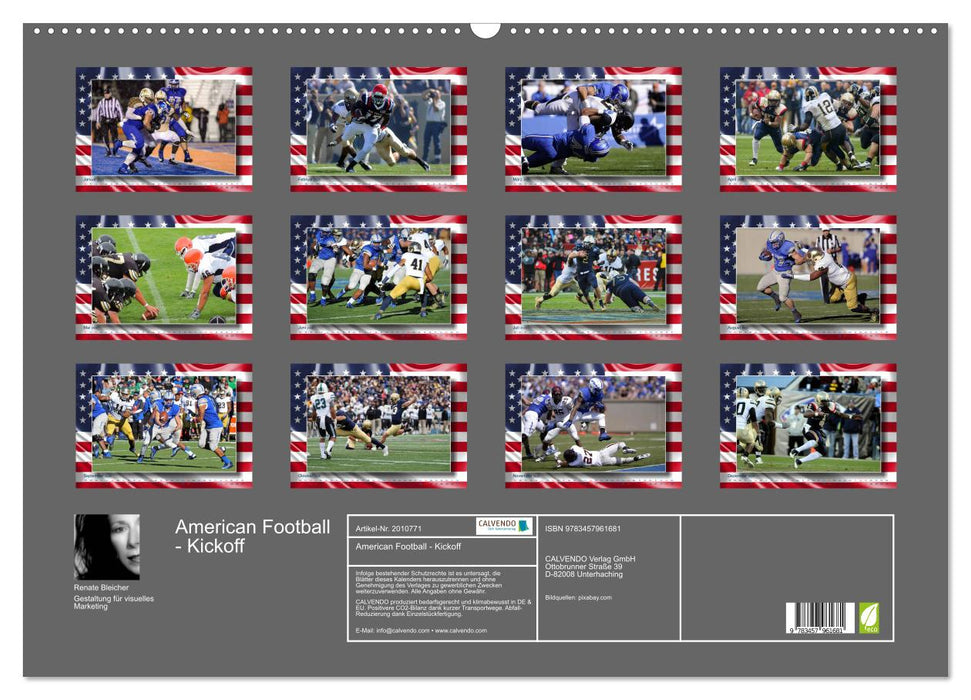 American Football - Kickoff (CALVENDO Wandkalender 2026)