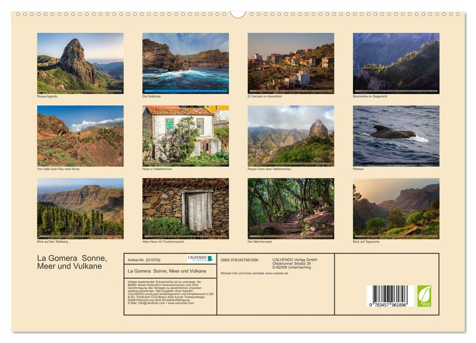 La Gomera Sonne, Meer und Vulkane (CALVENDO Premium Wandkalender 2026)