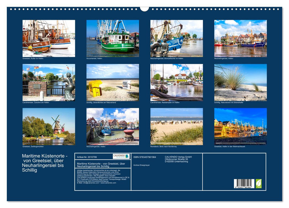 Maritime Küstenorte - von Greetsiel, über Neuharlingersiel bis Schillig (CALVENDO Wandkalender 2026)