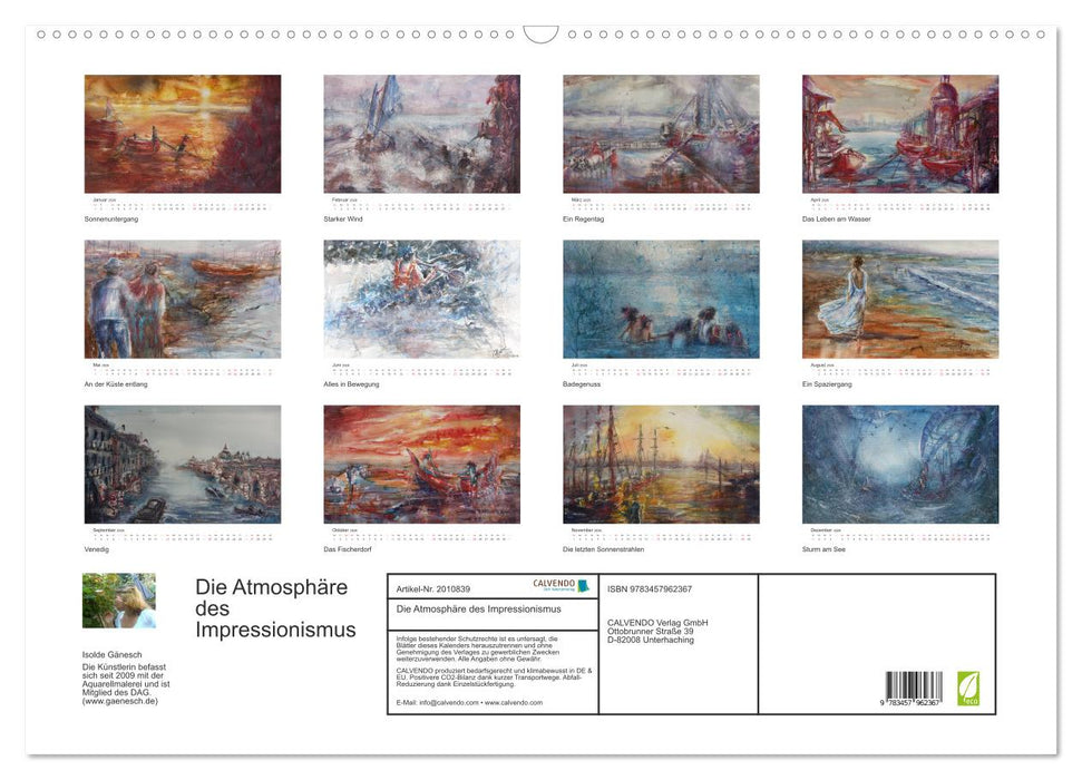 Die Atmosphäre des Impressionismus (CALVENDO Wandkalender 2026)