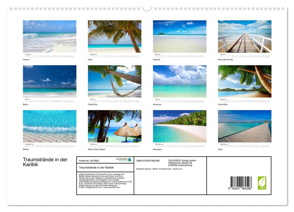 Traumstrände in der Karibik (CALVENDO Premium Wandkalender 2026)
