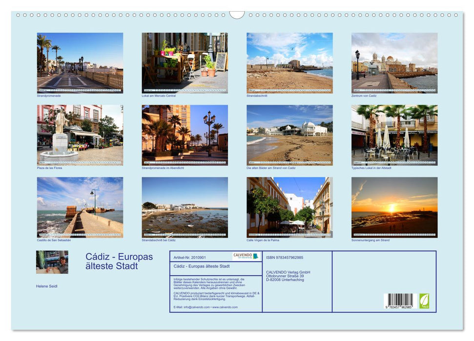 Cádiz - Europas älteste Stadt (CALVENDO Wandkalender 2026)