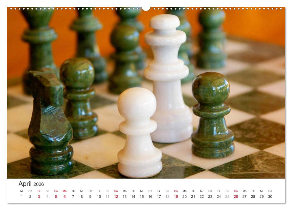 Schach 2026. Impressionen von Figuren und Spielen (CALVENDO Premium Wandkalender 2026)