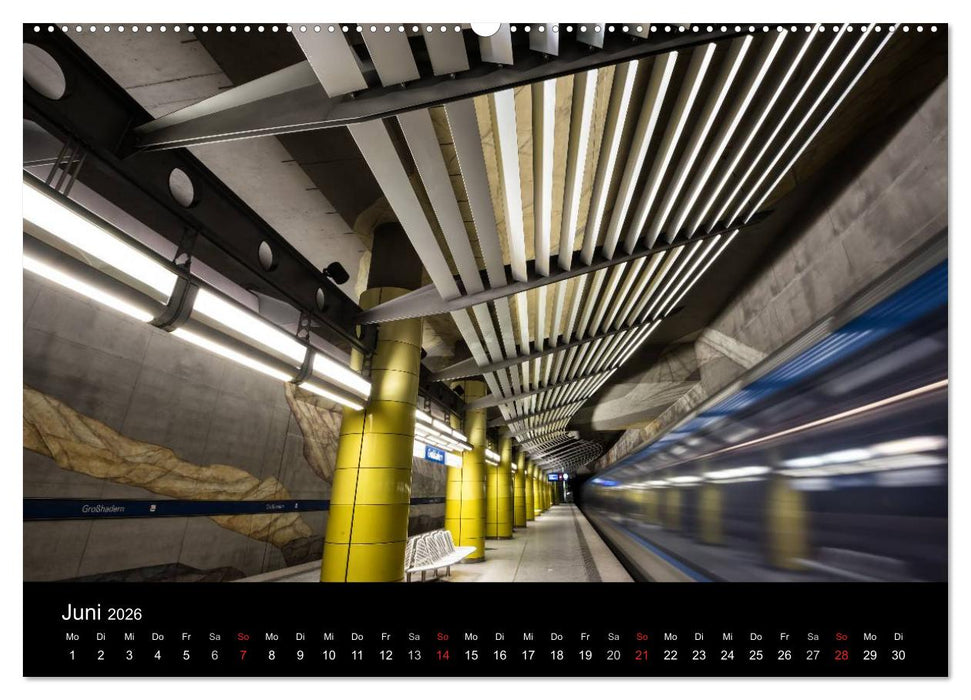 MetroMUC, Stationen im Untergrund Münchens (CALVENDO Premium Wandkalender 2026)