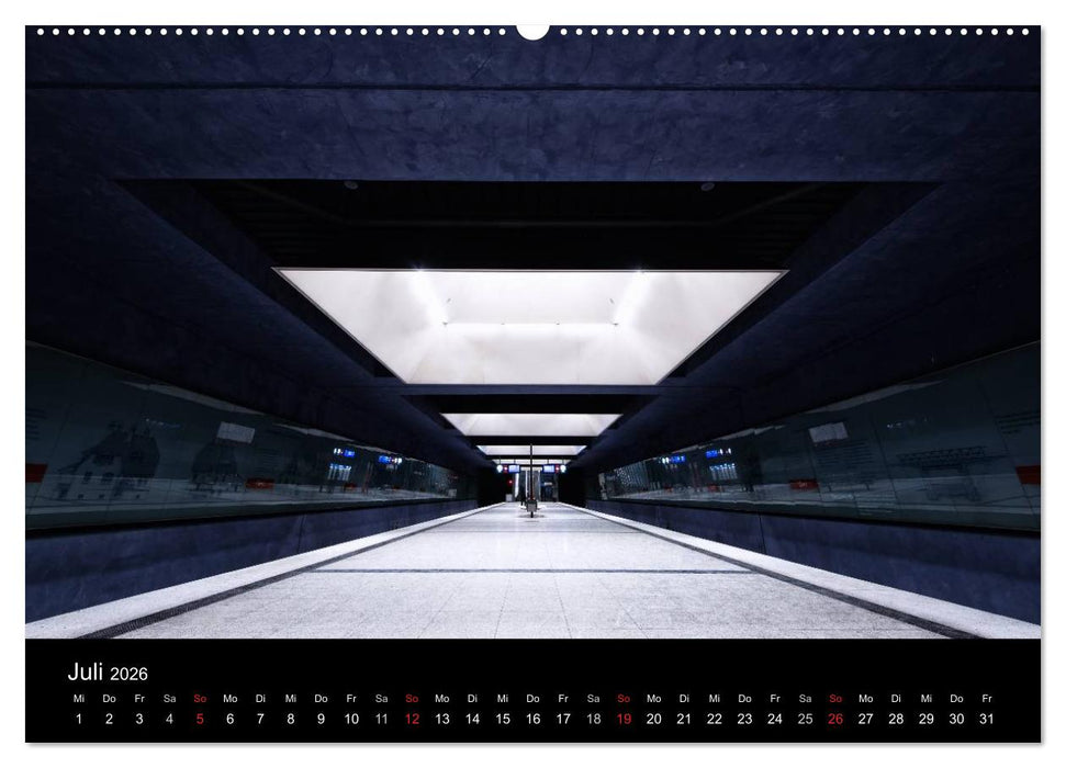 MetroMUC, Stationen im Untergrund Münchens (CALVENDO Premium Wandkalender 2026)