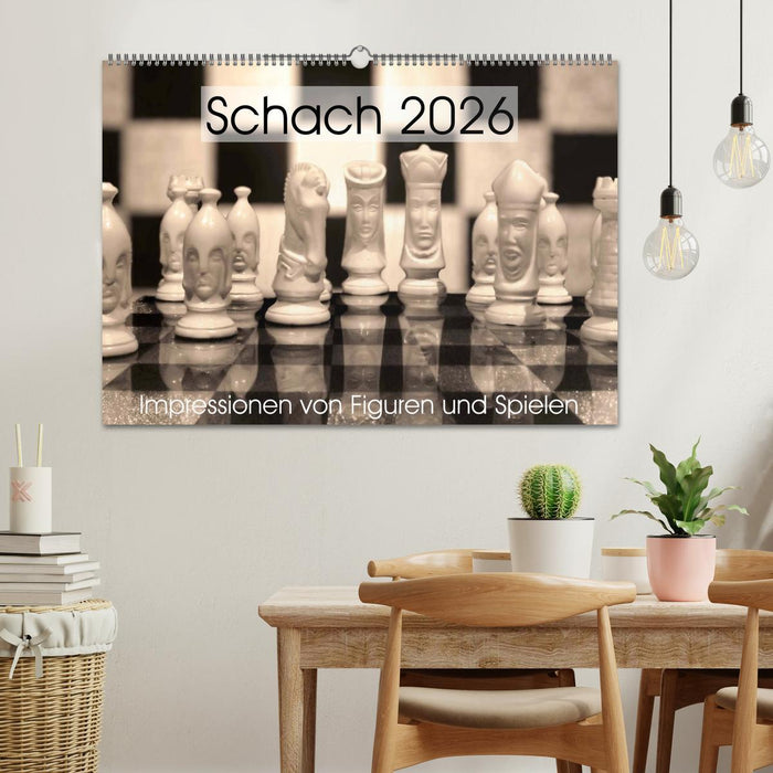 Schach 2026. Impressionen von Figuren und Spielen (CALVENDO Wandkalender 2026)
