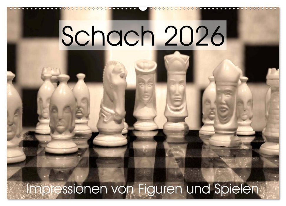 Schach 2026. Impressionen von Figuren und Spielen (CALVENDO Wandkalender 2026)