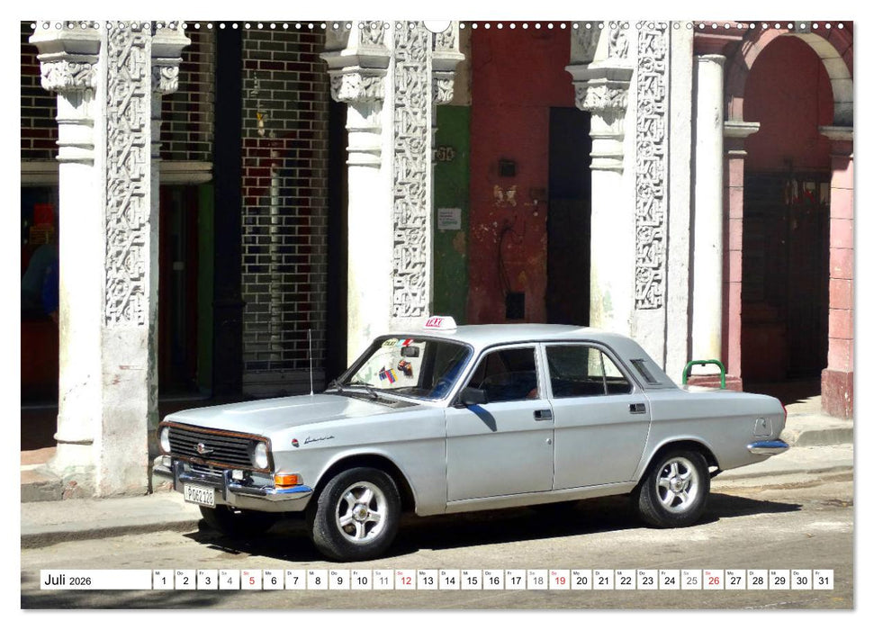 Auto-Legende Wolga - Ein Oldtimer aus der UdSSR auf Kuba (CALVENDO Premium Wandkalender 2026)