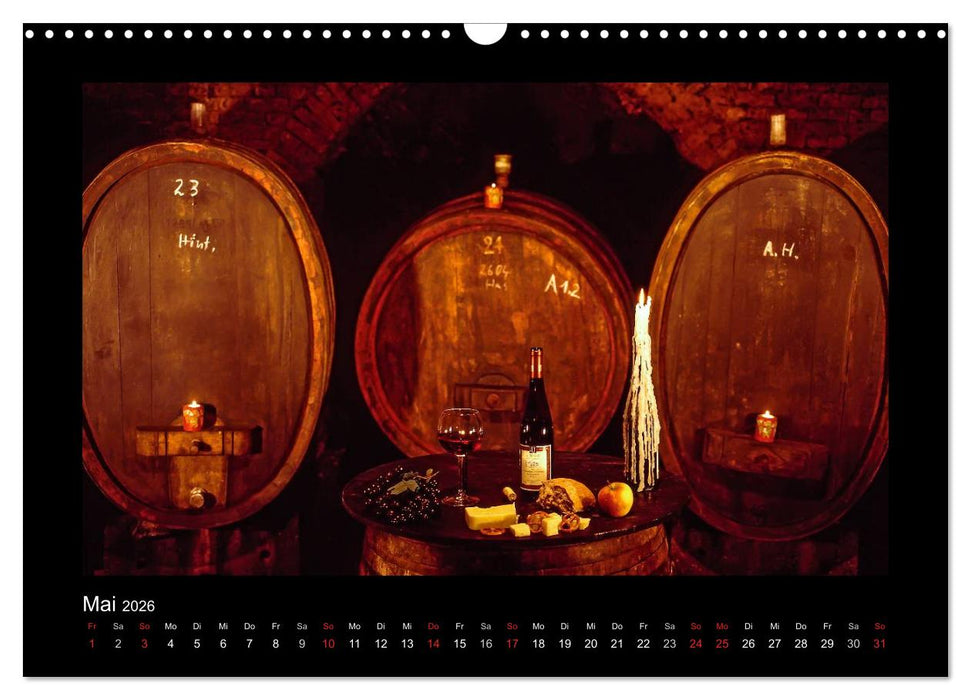 Wein - Reben, Wingerte und historische Weinkeller (CALVENDO Wandkalender 2026)