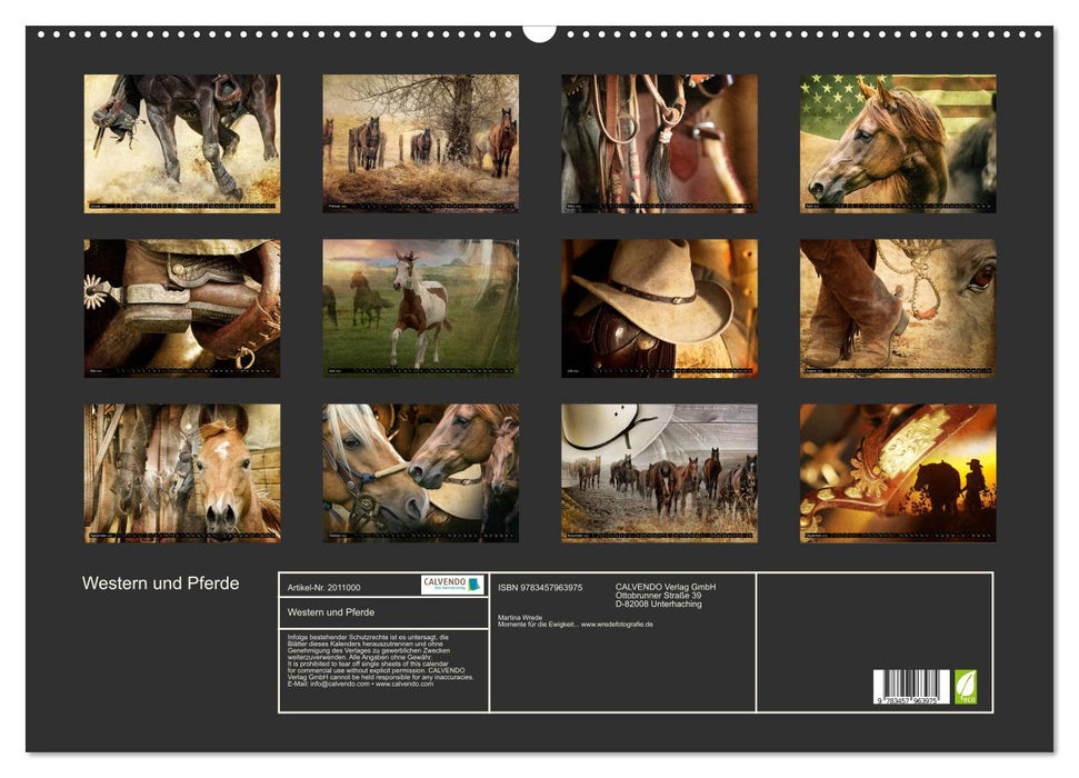 Western und Pferde (CALVENDO Wandkalender 2026)