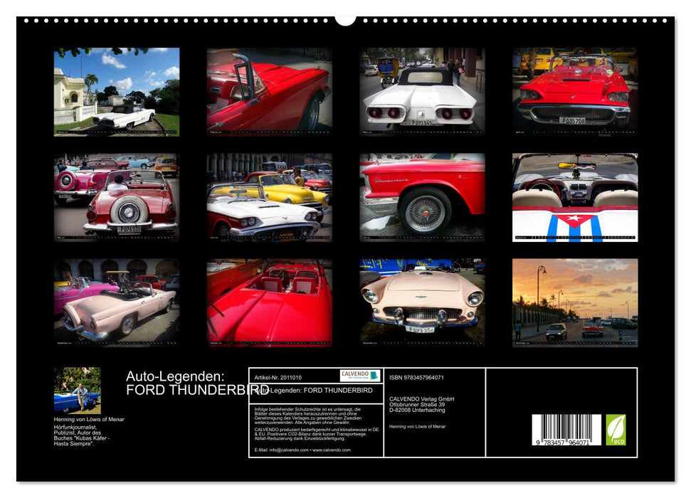 Auto-Legenden: FORD THUNDERBIRD (CALVENDO Premium Wandkalender 2026)