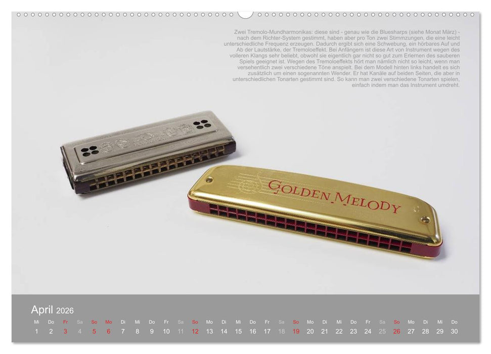 Mundharmonikas im Blickpunkt (CALVENDO Premium Wandkalender 2026)